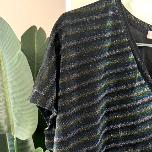 Traffic People NWT Glitter Striped Blouse Top - Picture 3 of 6